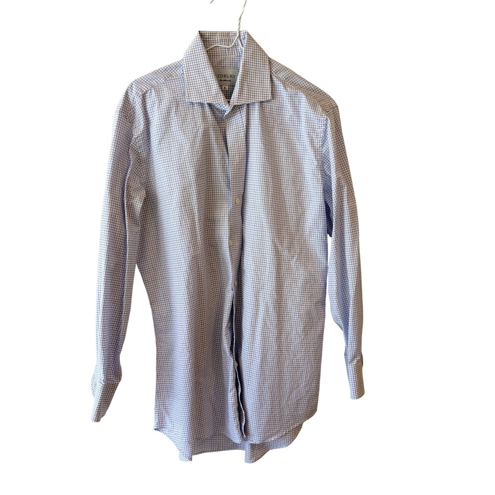 Ledbury Fine Shirtmaker Mens 16 41cm Tattersall Check Spread Collar Dress Shirt